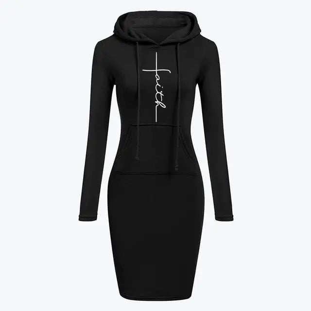 Long-Sleeved Hoodie Dress for Women in Autumn Winter