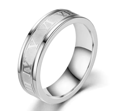 Simple Inner Arc Step Corrosion Roman Ring