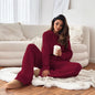 Hooded Knitted Lounge Set | Autumn Winter Two-Piece Outfit