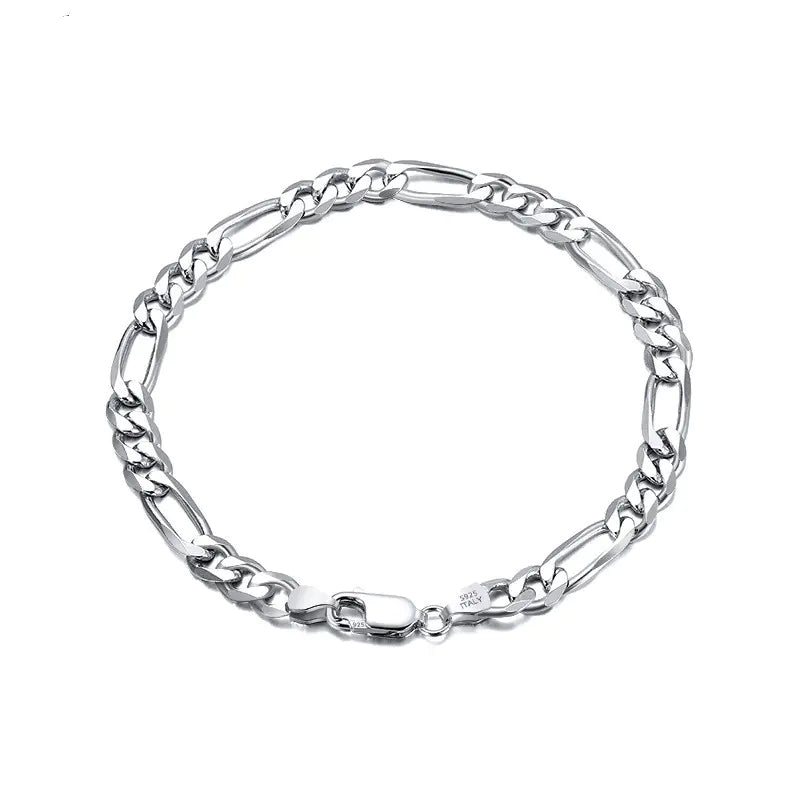 925 Sterling Silver | Figaro Bracelet for Women