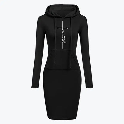 Long-Sleeved Hoodie Dress for Women in Autumn Winter