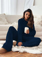 Hooded Knitted Lounge Set | Autumn Winter Two-Piece Outfit