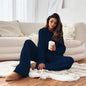 Hooded Knitted Lounge Set | Autumn Winter Two-Piece Outfit