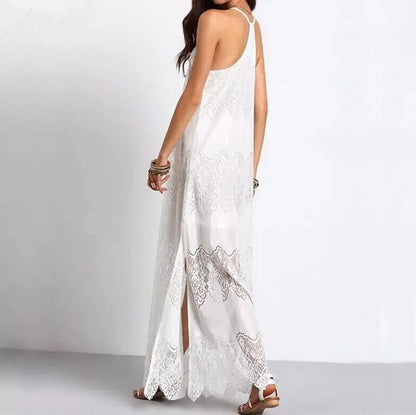 Summer Women's Lace V-Neck Spliced Dress (Beach Dress)