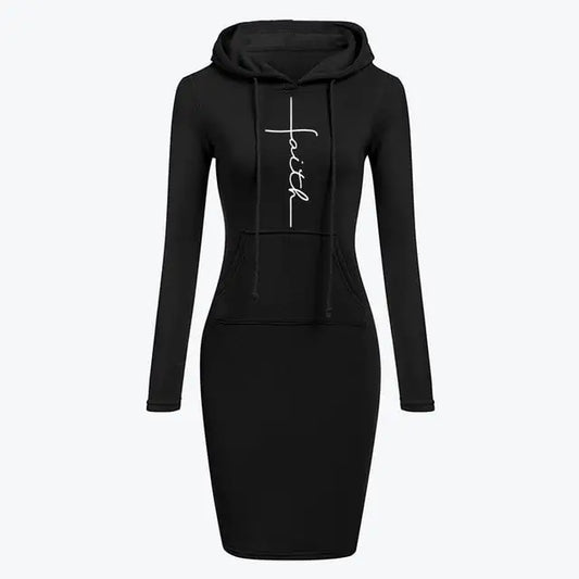 Long-Sleeved Hoodie Dress for Women in Autumn Winter