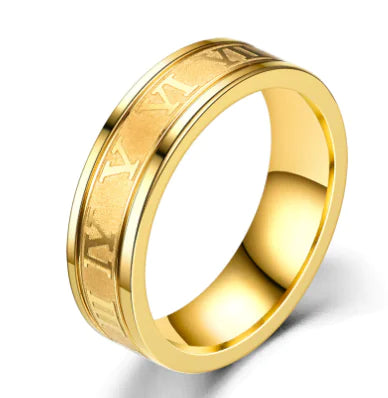 Simple Inner Arc Step Corrosion Roman Ring